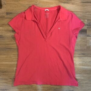 EUC American Eagle polo short sleeve shirt. Coral. Large. Only worn once.